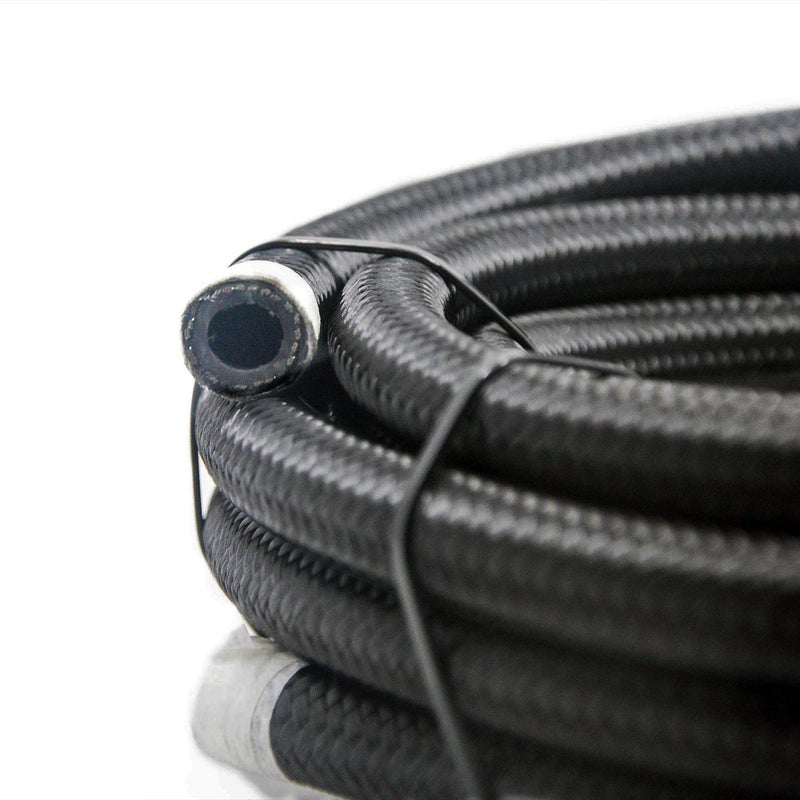 iRuiZhe 6AN 10Ft(3.1M) Universal Braided Oil Fuel Line Hose Stainless Steel Nylon for 3/8" Tube Size - Image 1